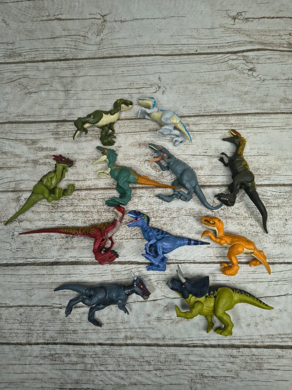 Mattel Jurrasic World Lot of 12 Dinosaur Toy Figures Assorted Colours Species